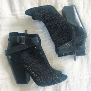 Vince Camuto Eyelet Peep Toe Bootie